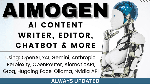 AIomatic (Aimogen Pro) 2.6.8 – All-in-One AI Content Writer, Editor, ChatBot & Automation Toolkit