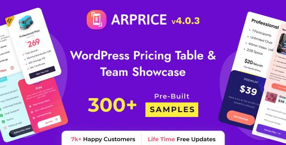 ARPrice 4.2.2 – WordPress Pricing Table Plugin