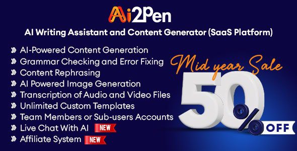 Ai2Pen 4.4 – AI Writing Assistant and Content Generator (SaaS Platform)