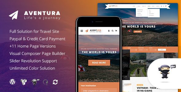 Aventura 2.8.6 – Travel & Tour Booking System WordPress Theme