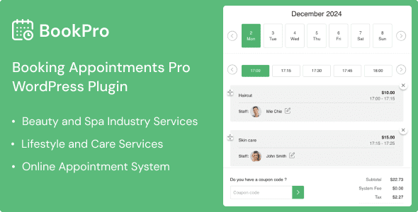 BookPro 1.1.1 – Appointment Booking WordPress Plugin