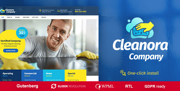 Cleanora 1.1.3 – Cleaning Services WordPress Theme