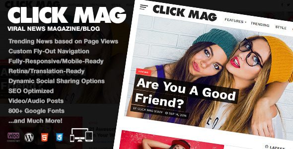 Click Mag 3.7.0 – Viral WordPress News Magazine/Blog Theme