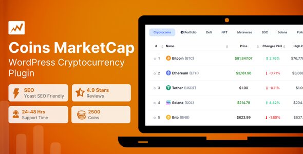 Coins MarketCap 5.7.4 – WordPress Cryptocurrency Plugin