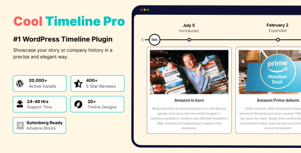 Cool Timeline Pro 5.2 – Horizontal & Vertical Timeline Plugin For WordPress