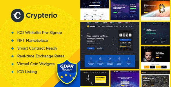 Crypterio 2.4.11 – NFT and Crypto Landing Page WordPress Theme