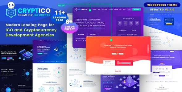 Cryptico 1.4.16 – ICO Crypto Landing & Cryptocurrency WordPress Theme​