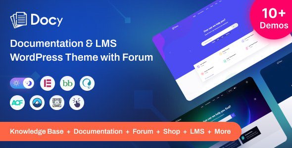 Docy 4.0.2 – Premium Documentation, Knowledge base & LMS WordPress Theme with Helpdesk Forum