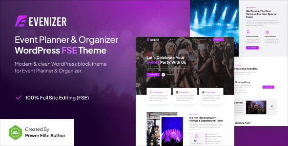 Evenizer 1.0.1 – Event Planner & Organizer FSE WordPress Theme