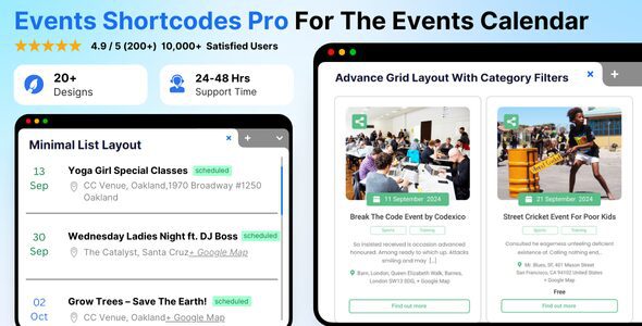 Events Shortcodes & Block Pro For The Events Calendar 3.6.1