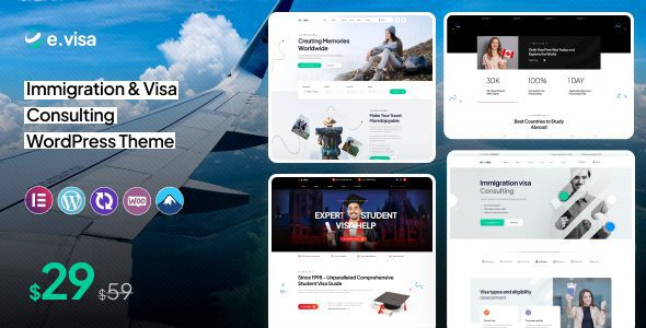 Evisa 1.0.2 – Immigration and Visa Consulting WordPress Theme
