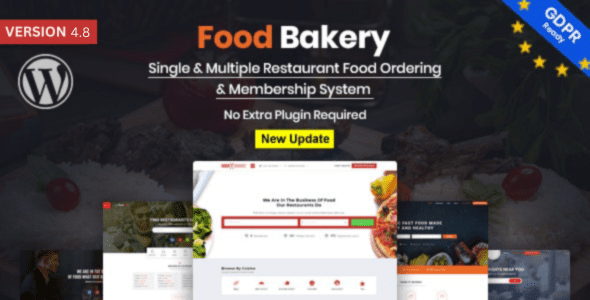 FoodBakery 4.8 – Delivery Restaurant Directory WordPress Theme