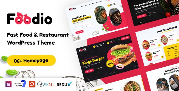 Foodio 1.0 – Fast Food Restaurant WordPress Theme