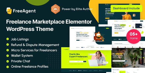 FreeAgent 2.1.2 – Freelance Marketplace Elementor WordPress Theme