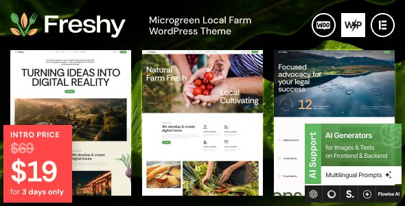 Freshy 1.0.0 – Microgreen Local Farm WordPress Theme
