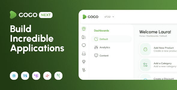 Gogo 6.3.0 – Next React Typescript MUI Tailwind Admin Template