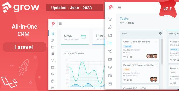Grow CRM 2.8 – Laravel Project Management