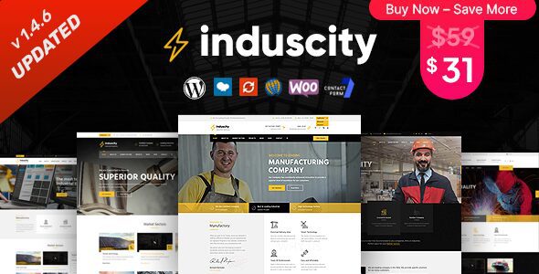 Induscity 1.4.7 – Factory and Manufacturing WordPress Theme