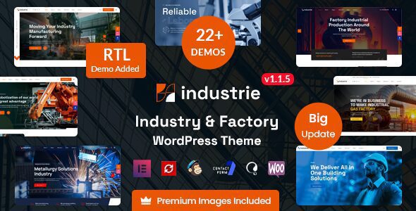 Industrie 1.3.6 – Factory & Industry WordPress Theme