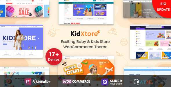KidXtore 2.7 – Kids Clothing and Toys Store Elementor WooCommerce WordPress Theme