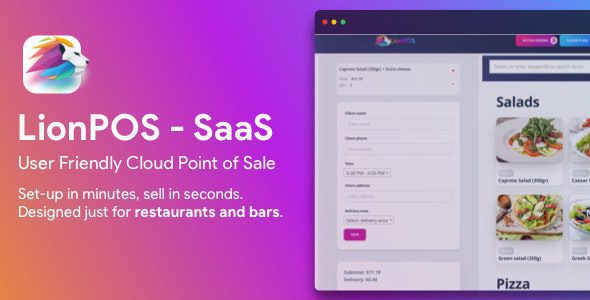 Lion POS 3.5.0 – SaaS Point Of Sale Script for Restaurants and Bars with floor plan