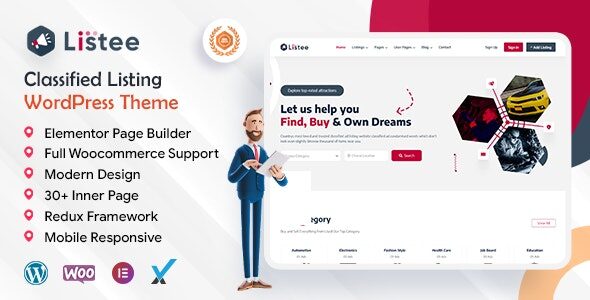 Listee 1.0.2 – Classified Ads and Listing Directory WordPress Theme