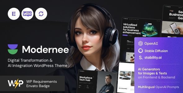 Modernee 1.6 – AI Company & Digital Agency WordPress Theme