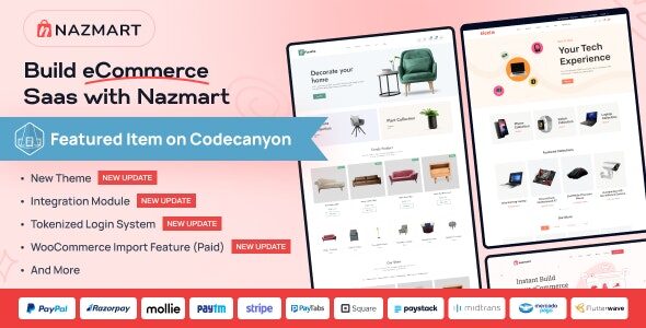 Nazmart 1.3.0 – Multi-Tenancy eCommerce Platform (SAAS)