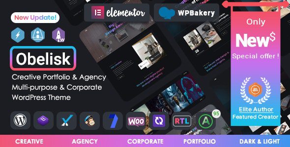 Obelisk 1.8.0 – Agency Portfolio & Creative WordPress Theme