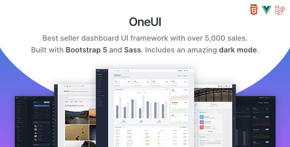 OneUI 5.12 – Bootstrap 5 Admin Dashboard Template, Vue Edition & Laravel 11 Starter Kit