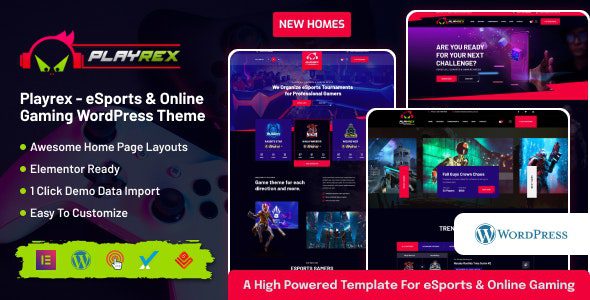 Playrex 1.1.0 – eSports & Gaming Clan News WordPress Theme