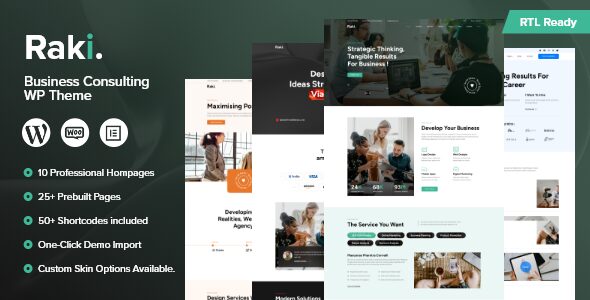Raki 1.0.8 – Business, Finance Consulting WordPress Theme