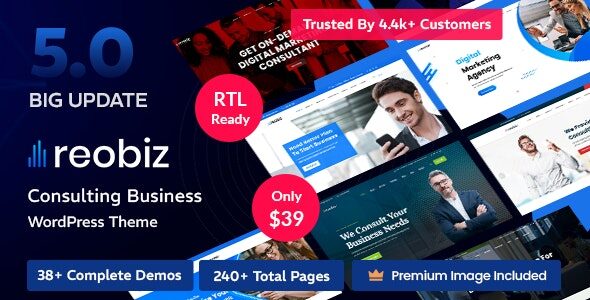 Reobiz 7.0.1 – Consulting Business WordPress Theme