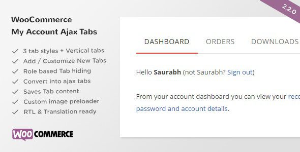 SS WooCommerce Myaccount Ajax Tabs 2.8.0