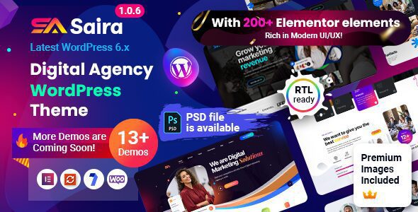 Saira 1.0.8 – Digital Agency WordPress Theme