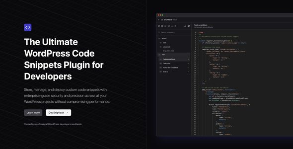SnipVault 1.0.20 – WordPress Code Snippets Plugin