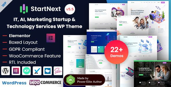 StartNext 5.5 – IT Startup & Technology Services WordPress Theme