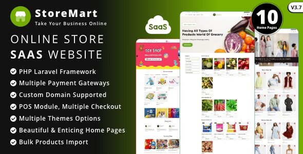 StoreMart SaaS 3.7 – Online Product Selling Business Website Builder
