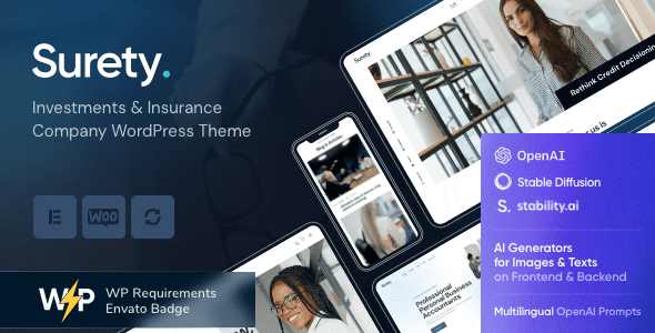 Surety 1.6.0 – Finance Insurance Accountant WordPress Theme