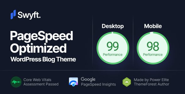 Swyft 1.1.1 – PageSpeed Optimized WordPress Blog Theme