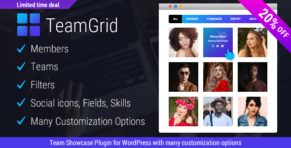 Team Grid 1.3.6 – Team Member Showcase WordPress Plugin & Team Editor