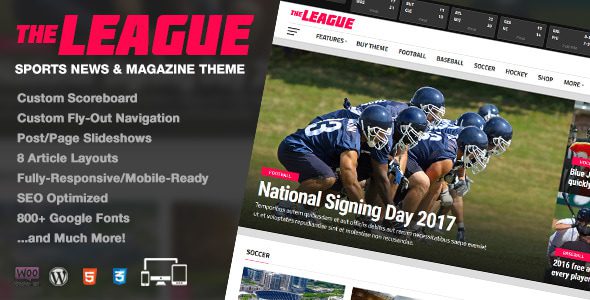 The League 4.6.2 – Sports News & Magazine WordPress Theme