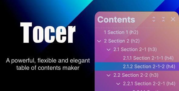 Tocer (Fixed Toc) 4.2.3 – Table of Contents Maker WordPress Plugin