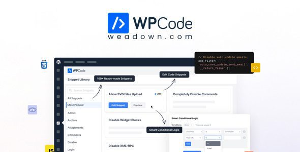 WPCode Pro 2.3.3 + Addons – WordPress Code Snippets Plugin