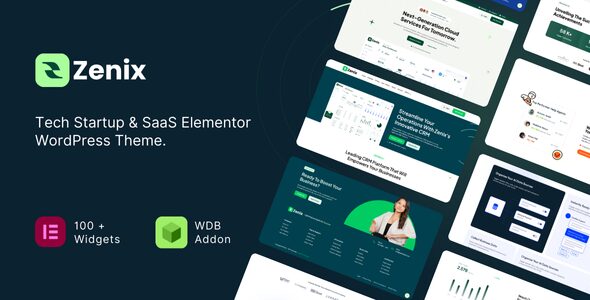 Zenix 4.0 – Tech Startup & SaaS Elementor WordPress Theme