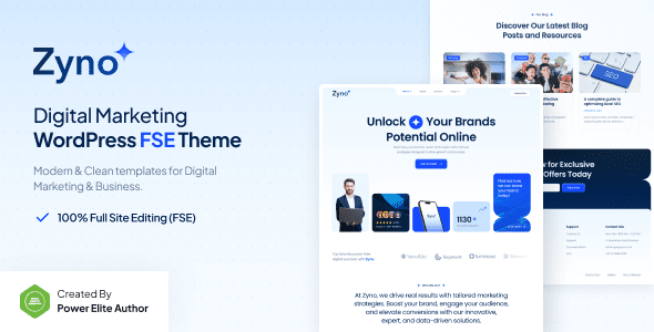 Zyno 1.0.3 – Digital Marketing Agency Gutenverse FSE WordPress Block Theme