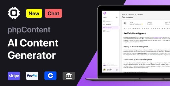 phpContent 1.5.0 – AI Content Generator Platform (SaaS)